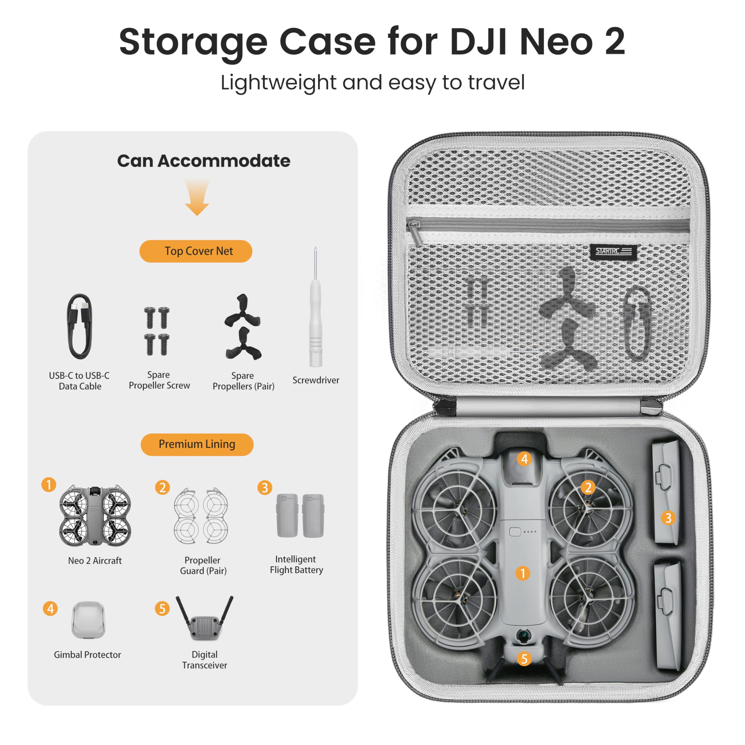 Drone Carrying Case - Neo 2 Portable PU Shoulder Bag