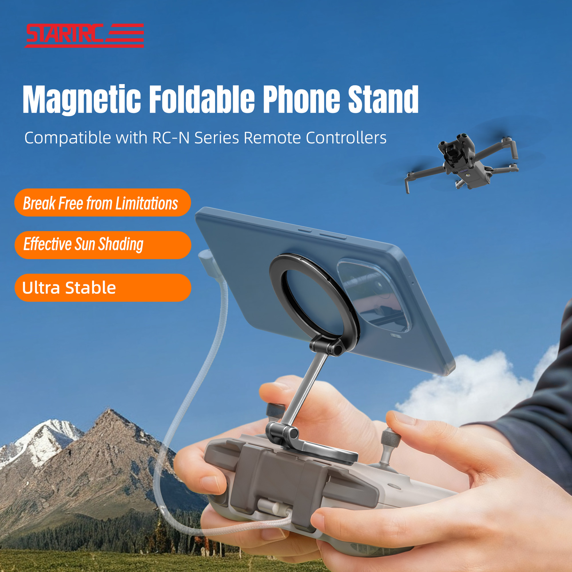 360 ° Rotation Foldable Magnet - Drone Tablet Mount recensie en prijs