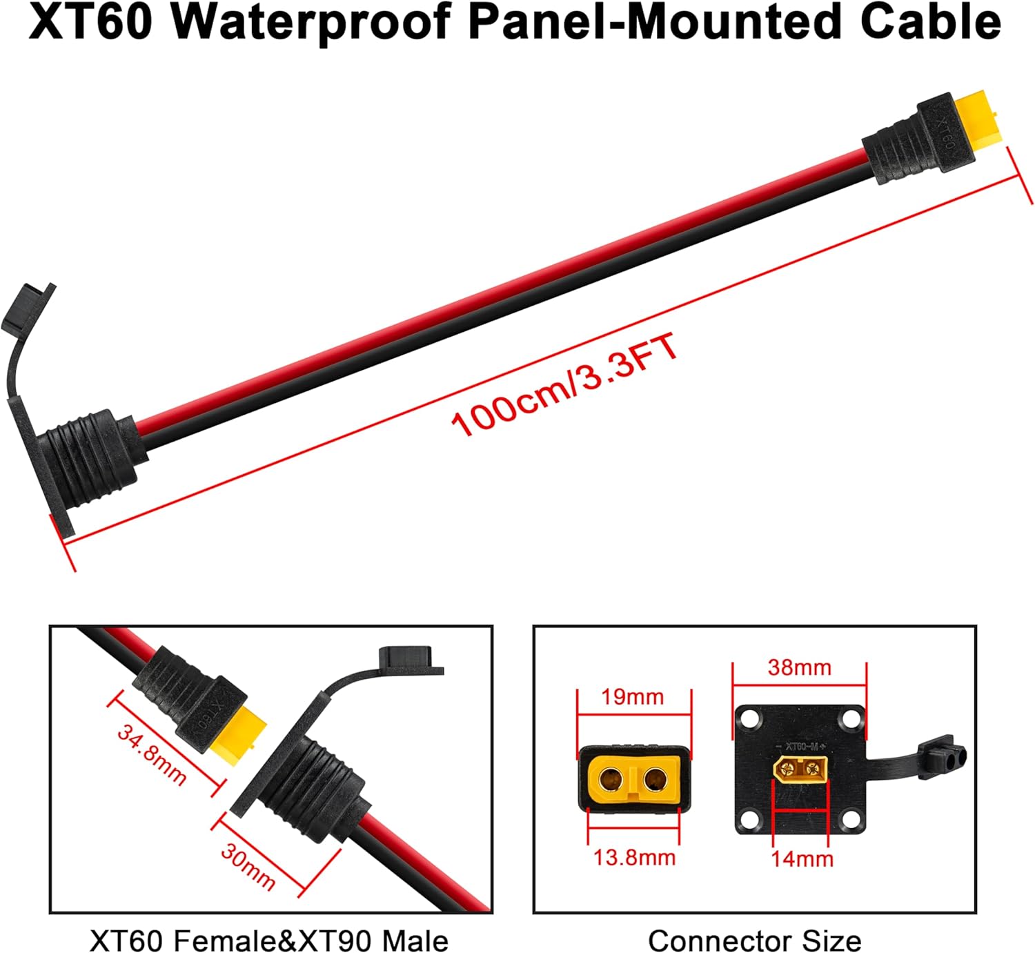 JMUYTOP 3FT 12AWG XT60 Panel M - Drone Battery Adapter recensie en prijs