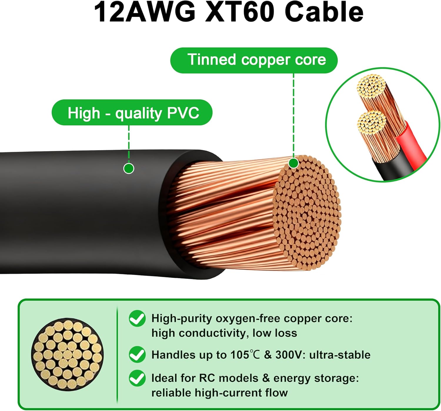 JMUYTOP 3FT 12AWG XT60 Panel M - Drone Battery Adapter recensie en prijs