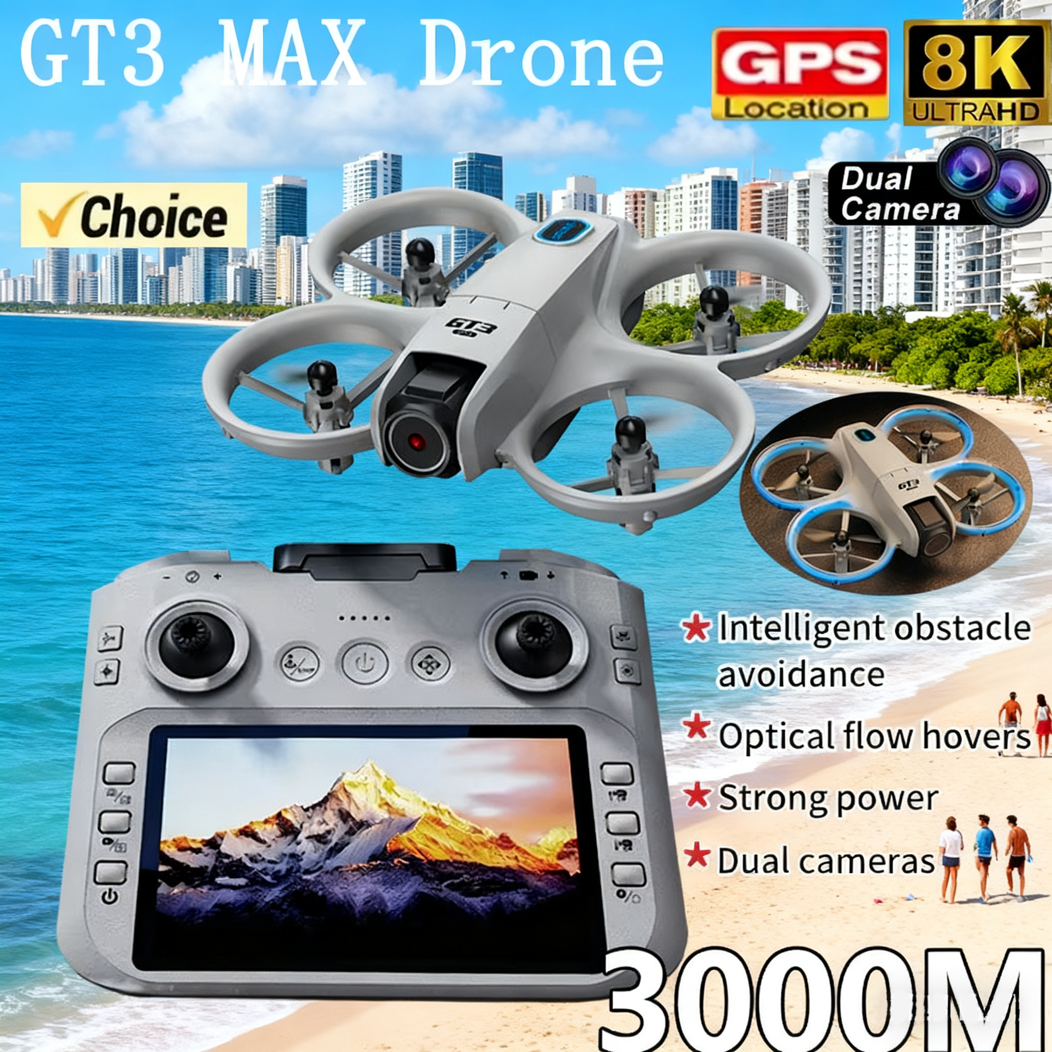 NEW GT3 Drone with HD Dual Cam - Drone Controller Screen recensie en prijs